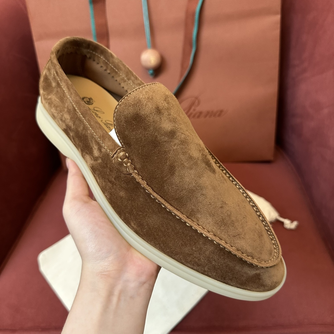 Loro Piana Мокасины Summer Walk коричневые