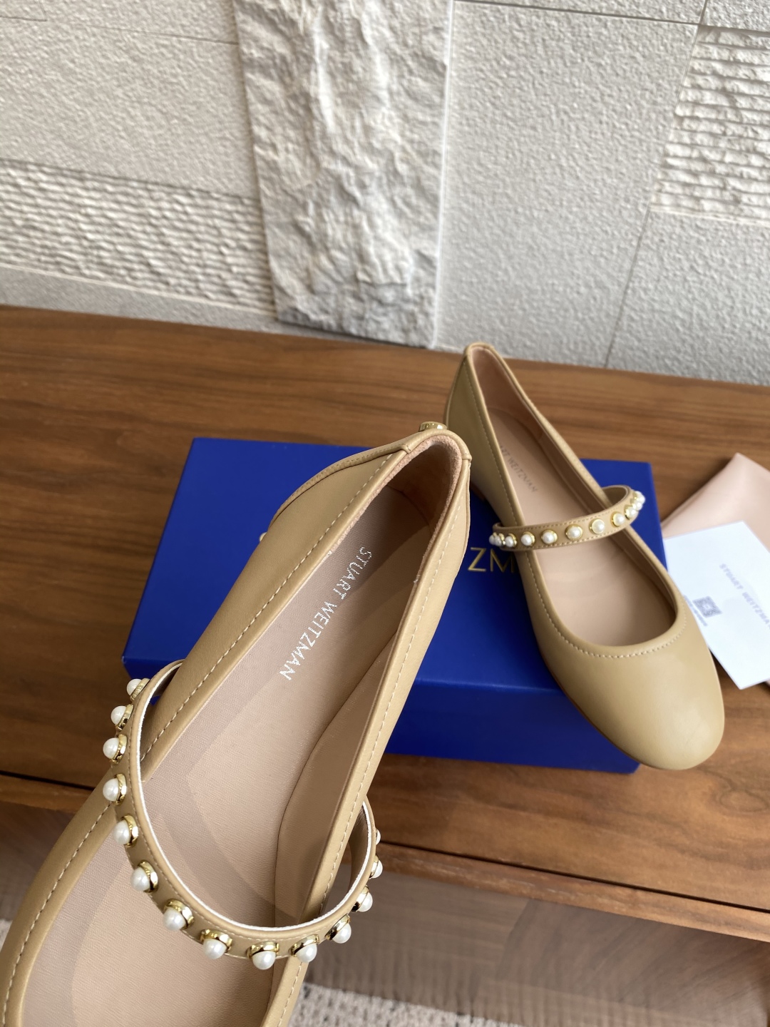 Luxurious SW Ballet Flats with Zirconium Pearl Decorations and Italian Bottoms - 图片 6