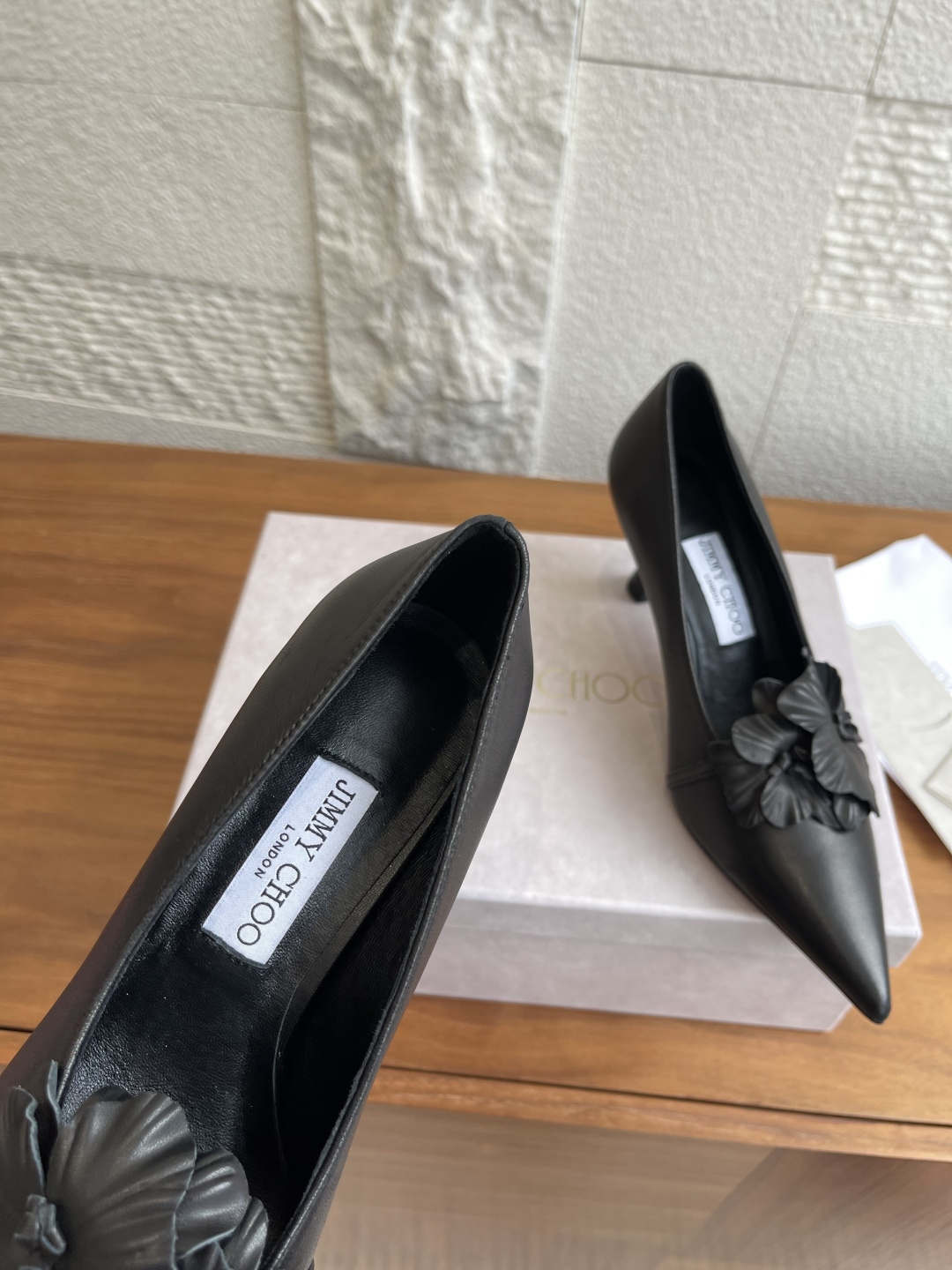 Jimmy Choo Amita/FLOWERS 45 Series High Heels – Spring/Summer New Collection 25ss – Real Skin Shoes - 图片 6