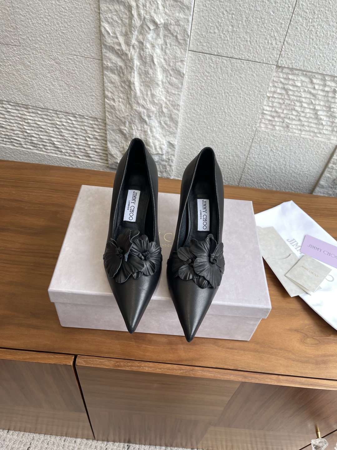 Jimmy Choo Amita/FLOWERS 45 Series High Heels – Spring/Summer New Collection 25ss – Real Skin Shoes - 图片 2