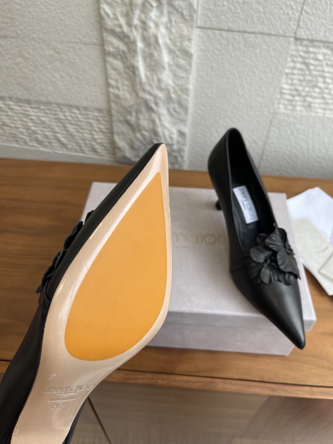 Jimmy Choo Amita/FLOWERS 45 Series High Heels – Spring/Summer New Collection 25ss – Real Skin Shoes - 图片 7