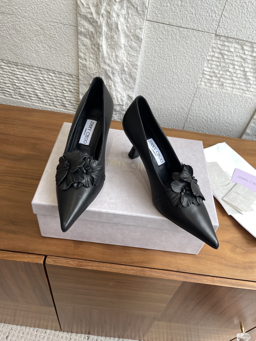 Jimmy Choo Amita/FLOWERS 45 Series High Heels – Spring/Summer New Collection 25ss – Real Skin Shoes