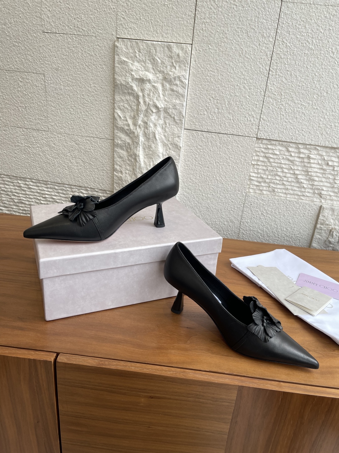 Jimmy Choo Amita/FLOWERS 45 Series High Heels – Spring/Summer New Collection 25ss – Real Skin Shoes - 图片 4
