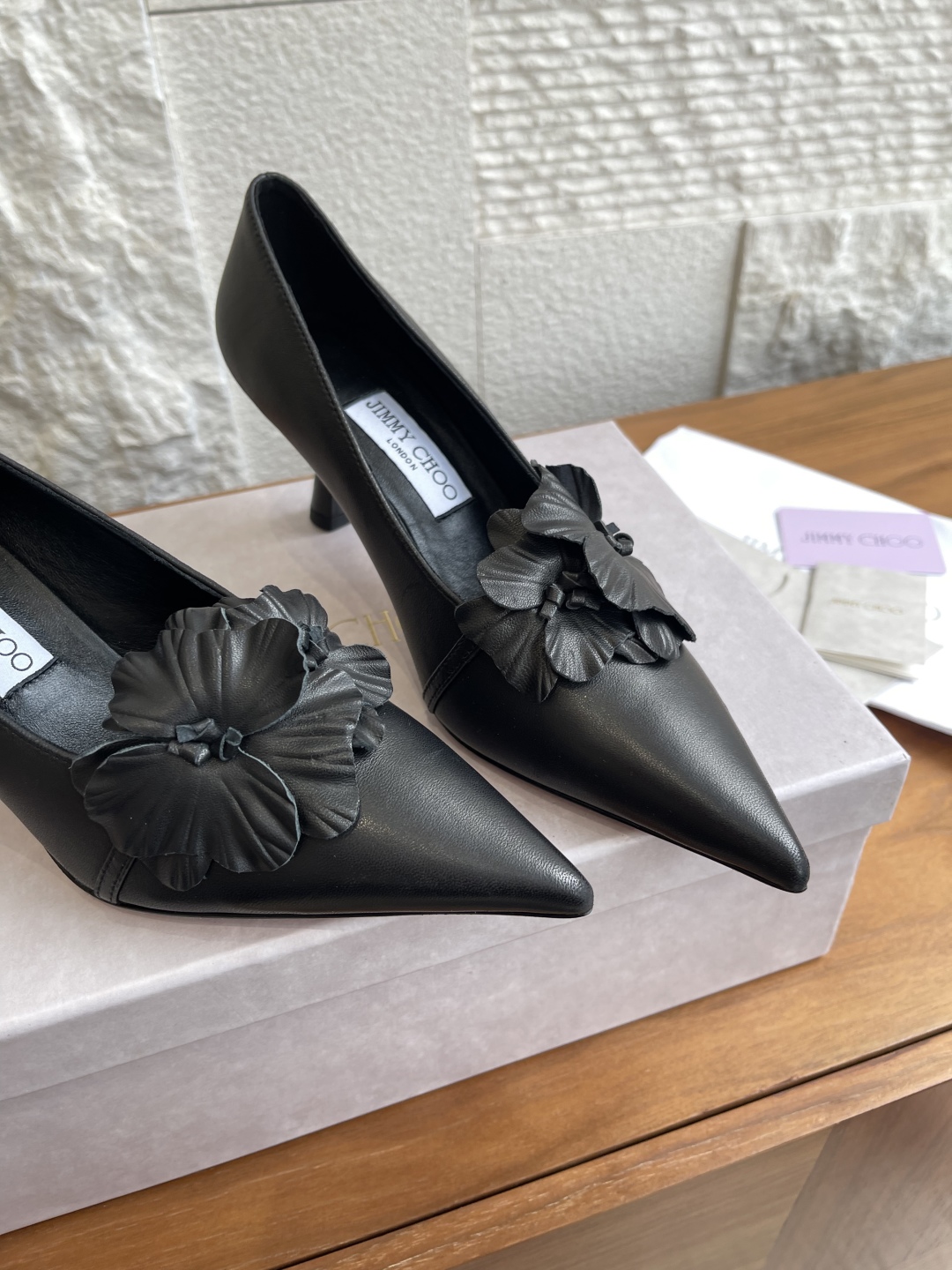 Jimmy Choo Amita/FLOWERS 45 Series High Heels – Spring/Summer New Collection 25ss – Real Skin Shoes - 图片 9