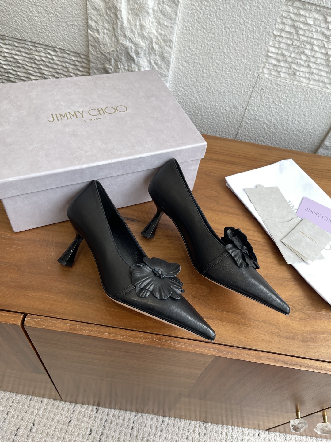 Jimmy Choo Amita/FLOWERS 45 Series High Heels – Spring/Summer New Collection 25ss – Real Skin Shoes - 图片 3