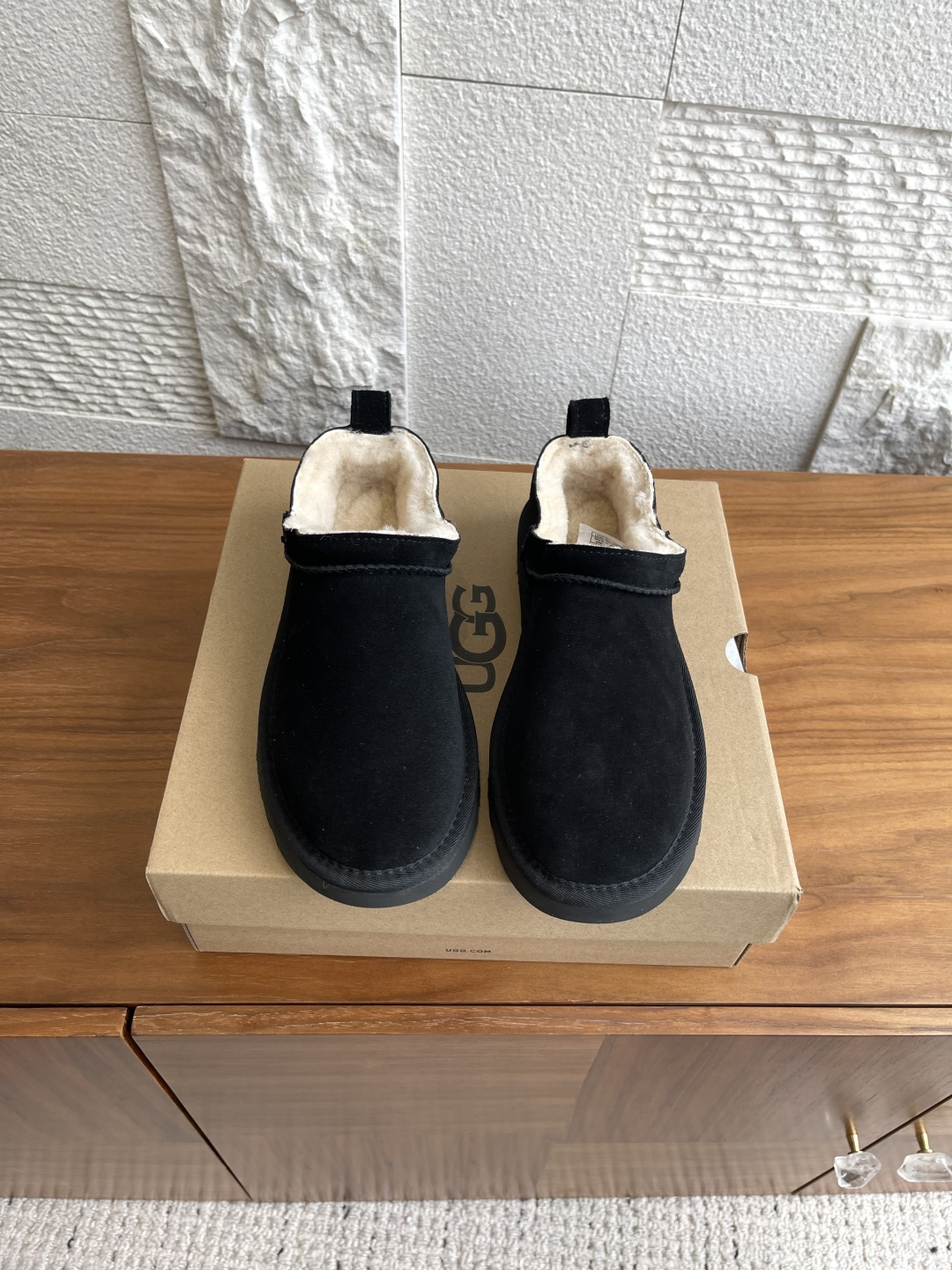 Versión superior: UGG 25ss otoño nuevas botas para la nieve clásicas súper mini de cuero fino con caña baja c…