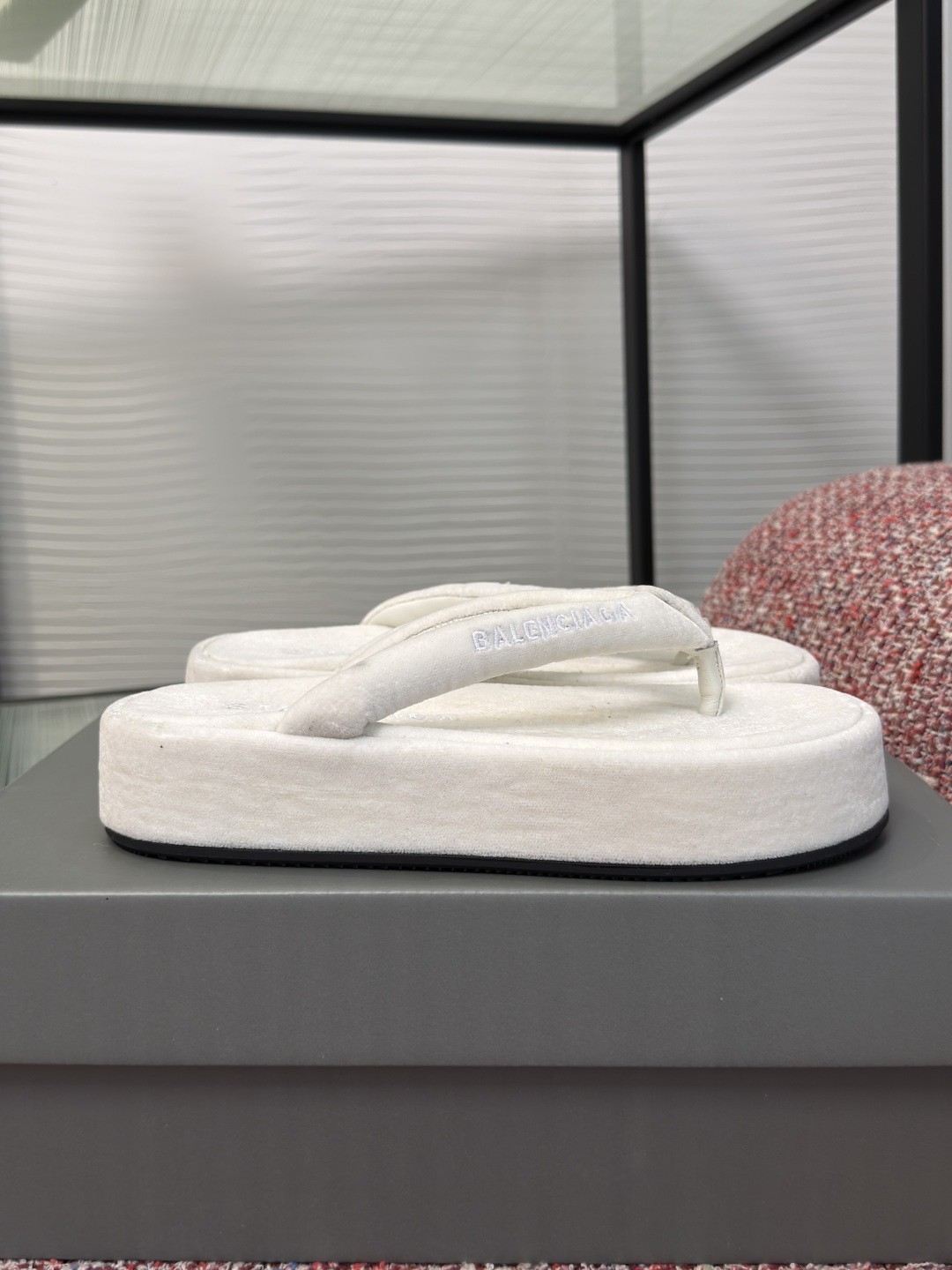 Balenciaga Terry Cloth Platform Thong Sandals