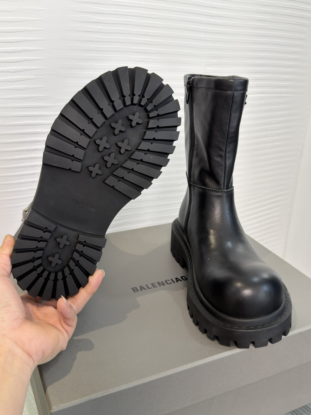 Balenciaga Chunky Round Toe Mid Boots
