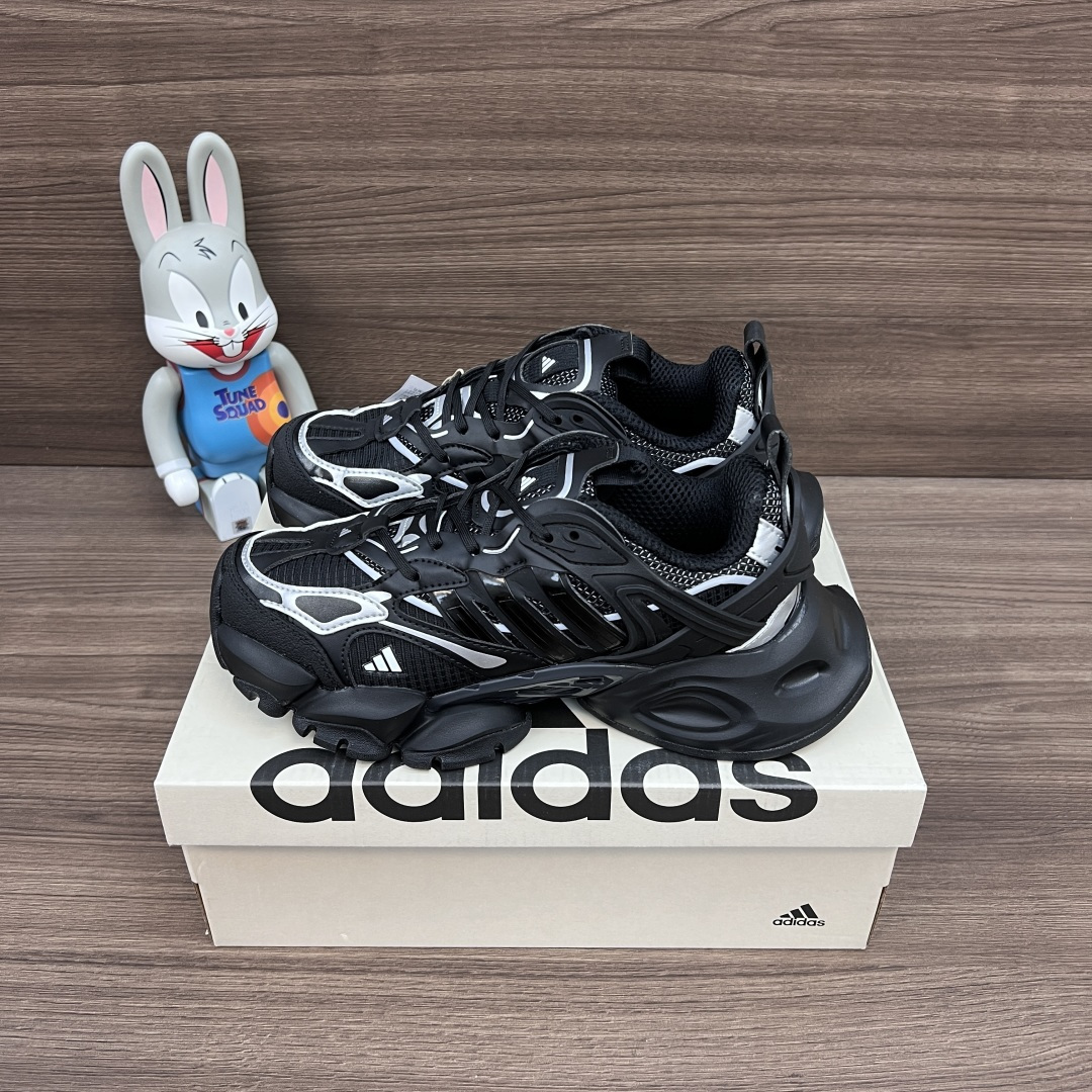 NO:407242,Top version adidas XLG RUNNER DELUXE Comfortable and versatile running shoes, same style for men and women, black and silver. Packaging: Full set of Dewu accessories reinforced Dewu box packaging. Size: 36-45 sizes, dad shoes, adidas19860909顶级版本adidas XLG RUNNER DELUXE 舒适百搭跑步鞋 男女同款 黑银色. 包装:全套得物配件加固得物盒包装. 码数:36-45码,老爹鞋,adidas,Women's Shoes