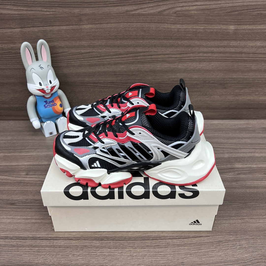 NO:407235,Top version adidas XLG RUNNER DELUXE Comfortable and versatile running shoes, men and women, gray and red. Packaging: Full set of Dewu accessories reinforced Dewu box packaging. Size: 36-45 sizes, dad shoes, adidas19860909顶级版本adidas XLG RUNNER DELUXE 舒适百搭跑步鞋 男女同款 灰红色. 包装:全套得物配件加固得物盒包装. 码数:36-45码,老爹鞋,adidas,Women's Shoes