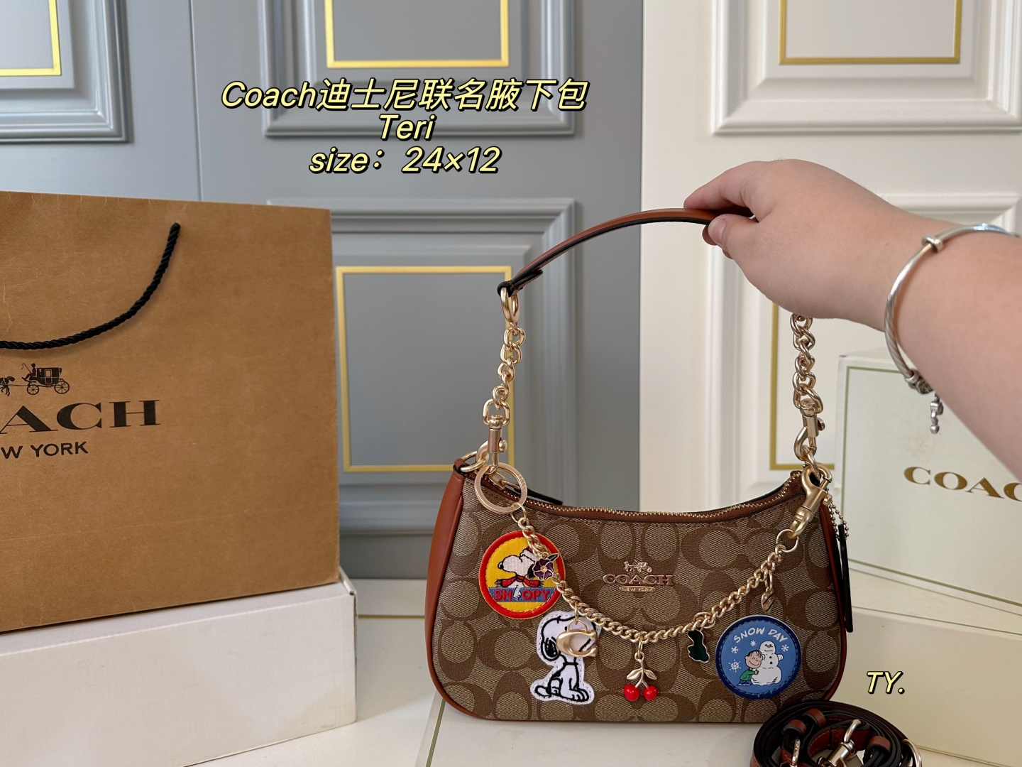 (caja plegable) tamaño: 24×12 COACH Coach edición Disney Teri bolso de hombro 💕 estilo retro, colores hermosos. Bolso …