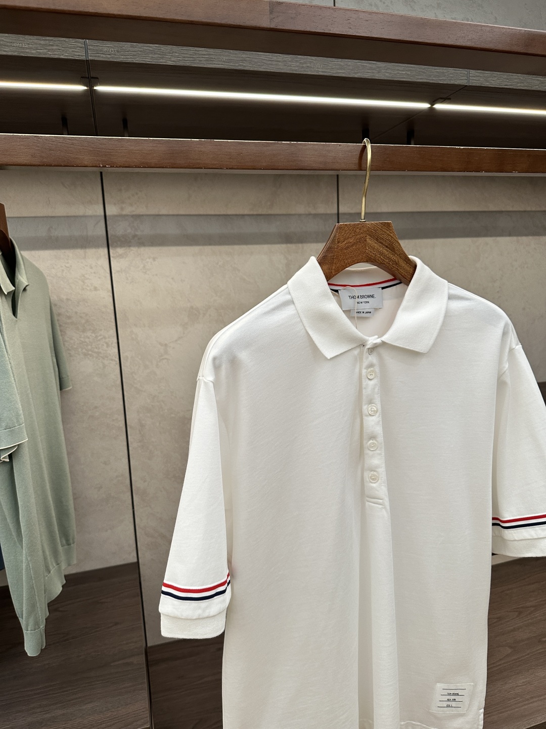 Thom Browne White Cotton Polo Shirt with Signature Stripe Detail 3 cmp i1750056694023 3591 0 1