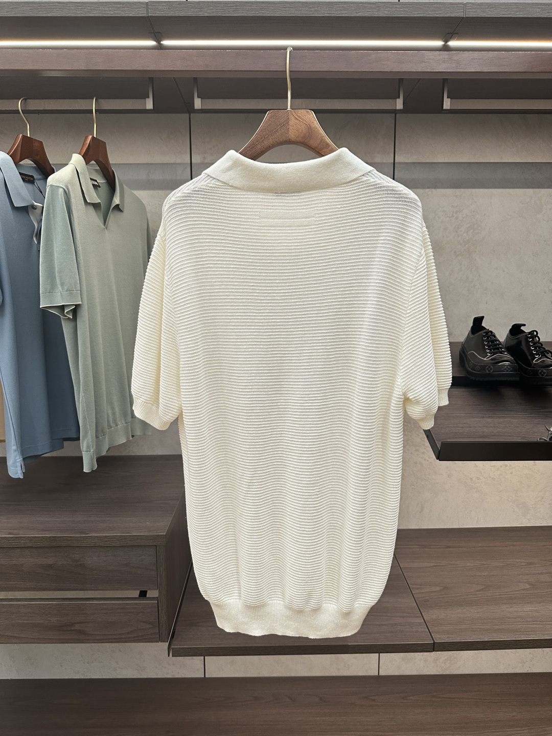 Men's Ribbed Knit Short Sleeve Polo Shirt - Cotton Linen Blend Casual Top 5 cmp i1750141719825 4876 0 2