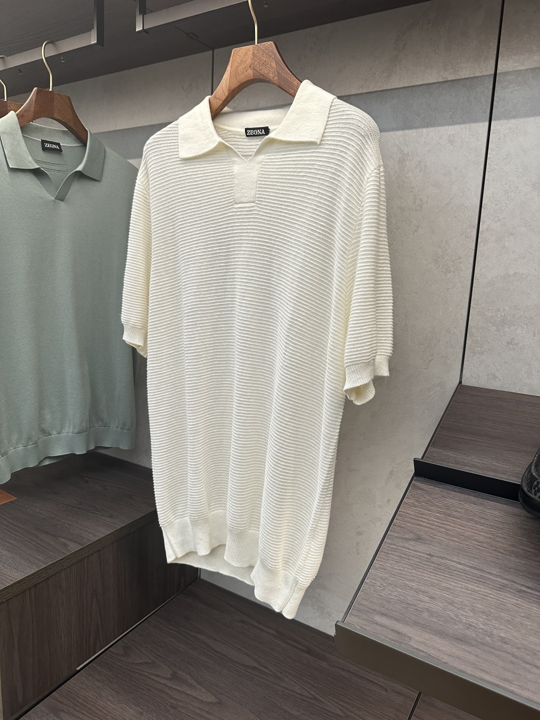Men's Ribbed Knit Short Sleeve Polo Shirt - Cotton Linen Blend Casual Top 4 cmp i1750141720921 9811 0 3