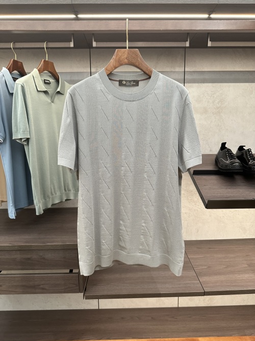 Men's Knit Short Sleeve T-Shirt Silk Blend Crew Neck Casual Top 1 Men's Knit Short Sleeve T-Shirt Silk Blend Crew Neck Casual Top