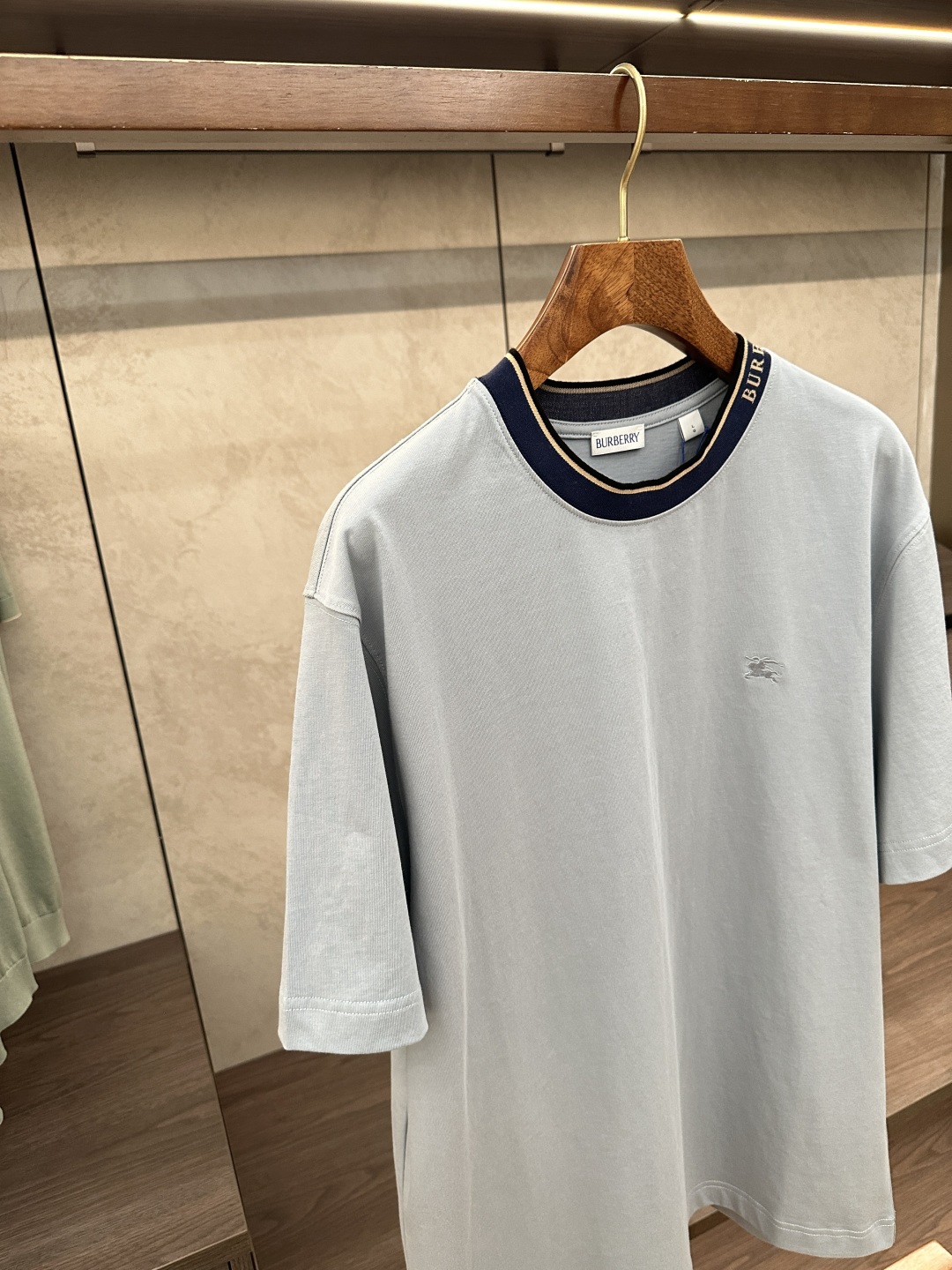 Burberry Men's Short Sleeve T-Shirt with Knit Collar and Embroidered Logo 3 cmp i1750312017316 4477 0 1