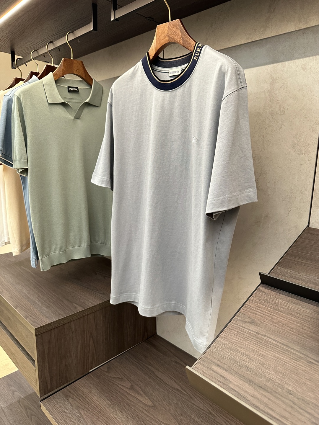 Burberry Men's Short Sleeve T-Shirt with Knit Collar and Embroidered Logo 4 cmp i1750312019051 5007 0 3