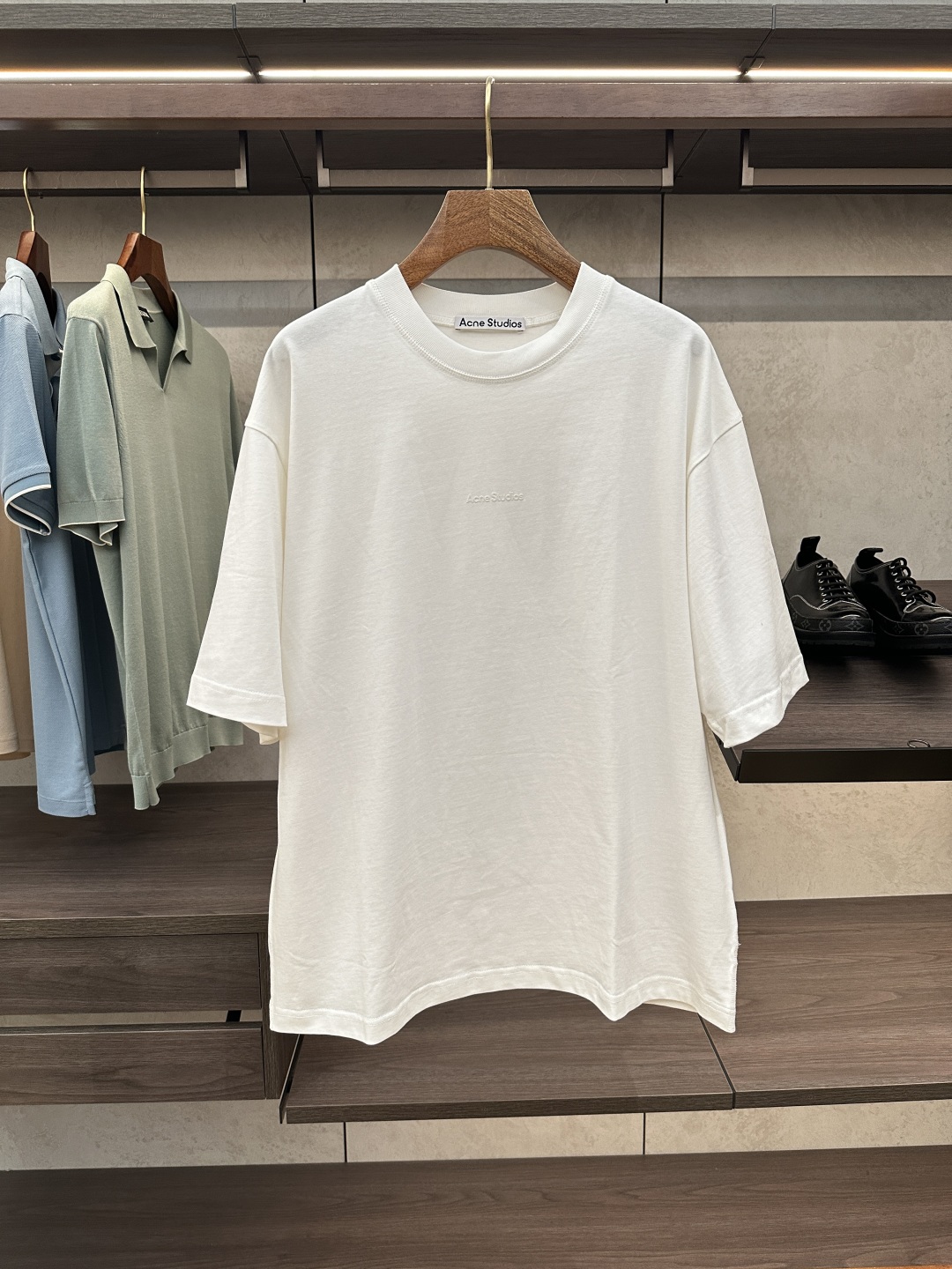 Acne Studios Klassiek Oversized T-shirt voor Heren - Wit Katoen, Relaxte Pasvorm