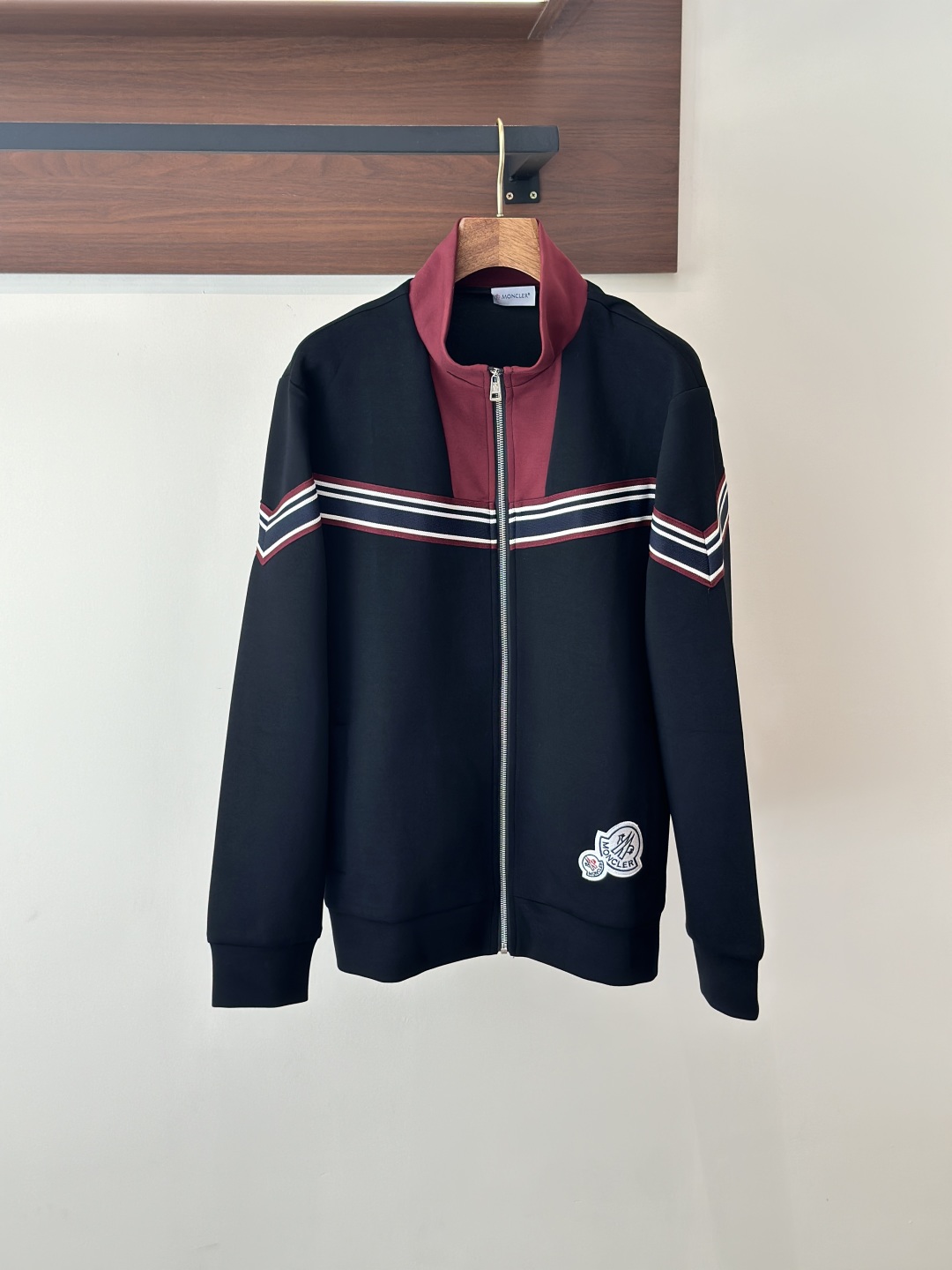 Moncler Men's Black Tracksuit with Embroidered Logo - Comfortable Fit