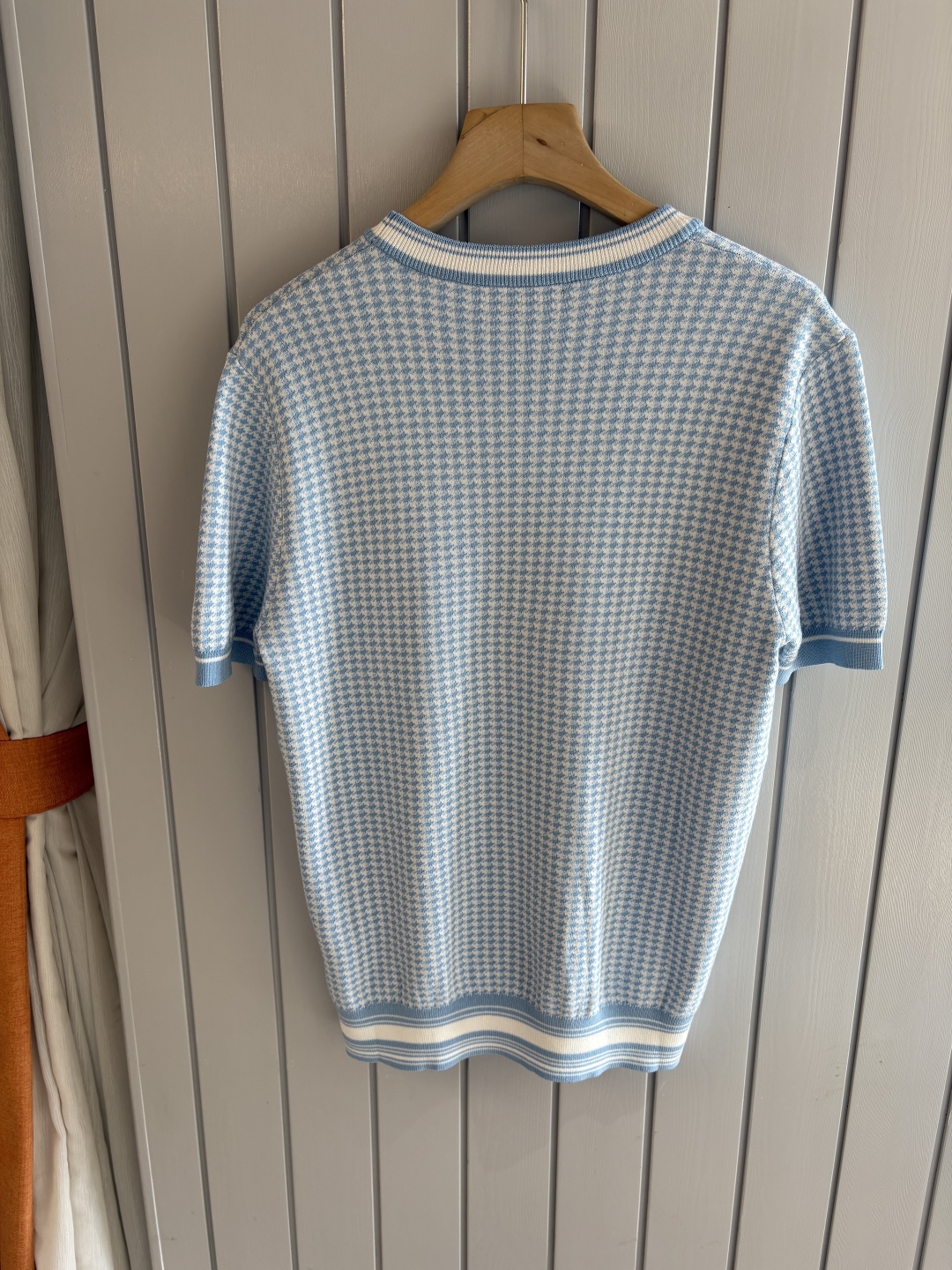 Dior Men's Blue Houndstooth Jacquard Knit Short Sleeve Tee - Classic Fit 3 cmp i1747022518725 6090 0 1