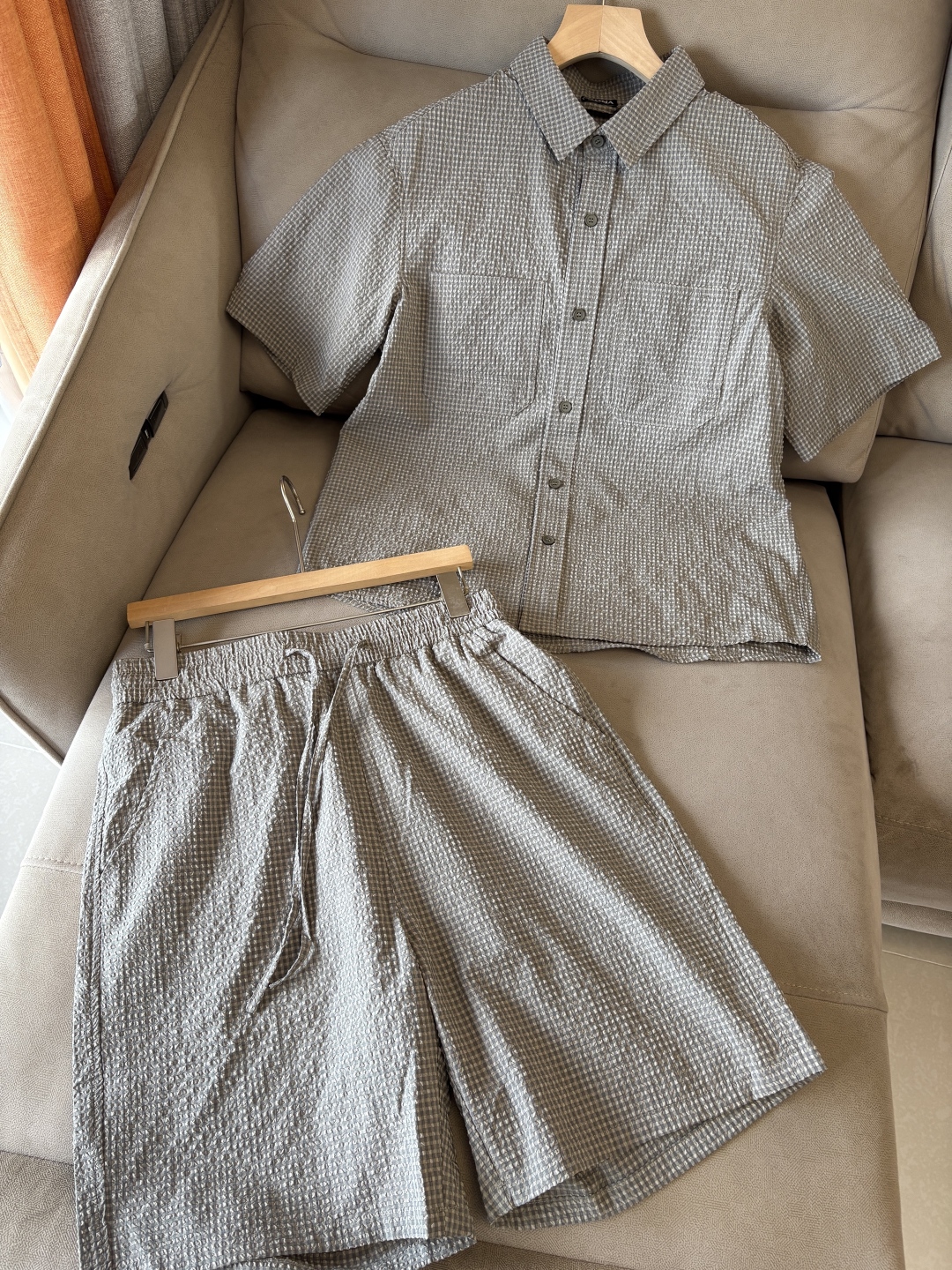 Men's Pixel Grid Print Shirt Shorts Set - Summer Casual Home Travel Wear 2 cmp i1747124498096 1294 0 0