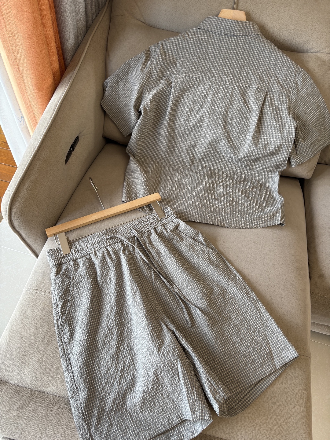 Men's Pixel Grid Print Shirt Shorts Set - Summer Casual Home Travel Wear 3 cmp i1747124548572 4608 0 1