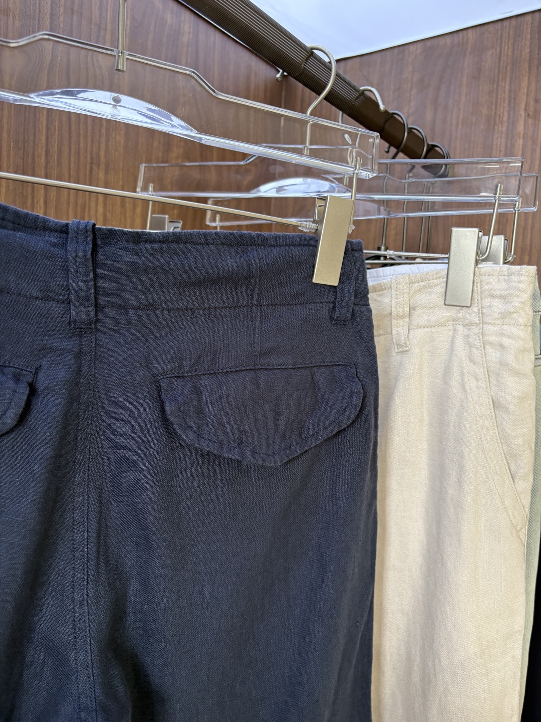 L P家2025春夏刺绣标识100 ％全麻时尚休闲裤 裤子无节制的创造动感兼具吸引力🧲,完美着装让时尚商