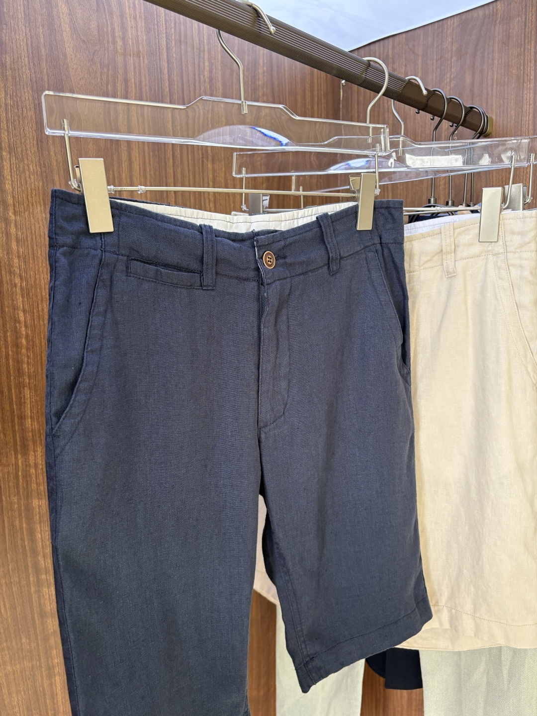 L P家2025春夏刺绣标识100 ％全麻时尚休闲裤 裤子无节制的创造动感兼具吸引力🧲,完美着装让时尚商