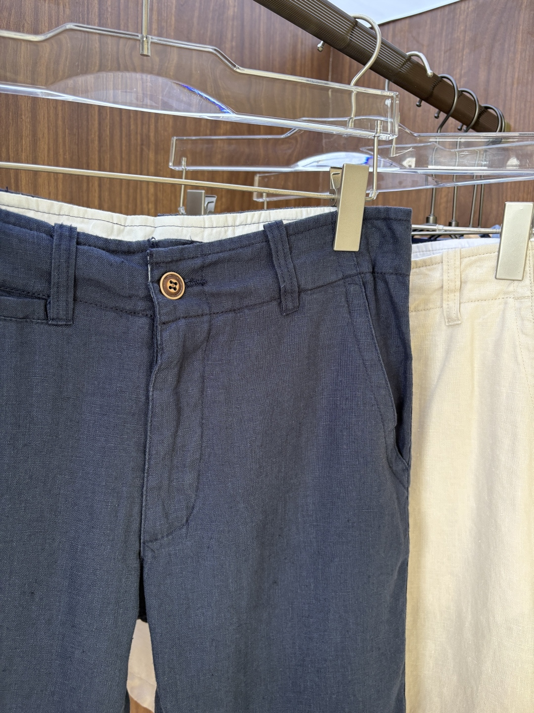 L P家2025春夏刺绣标识100 ％全麻时尚休闲裤 裤子无节制的创造动感兼具吸引力🧲,完美着装让时尚商