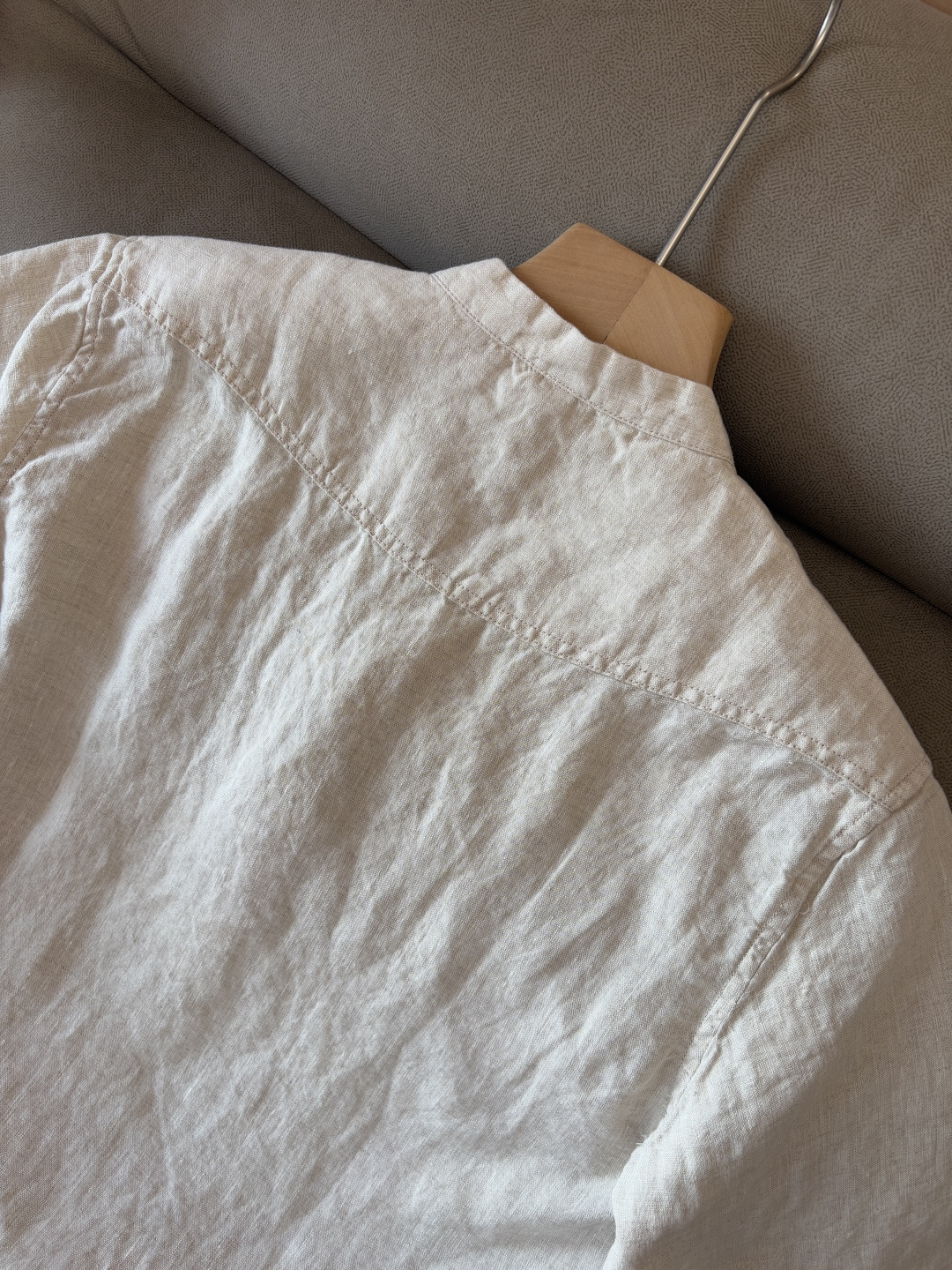 lP🆕20%亚麻男士短袖，男装界的天花板，这款翻领麻料衫短袖精准到每一针的细腻工艺，完全区别于普通面料裁