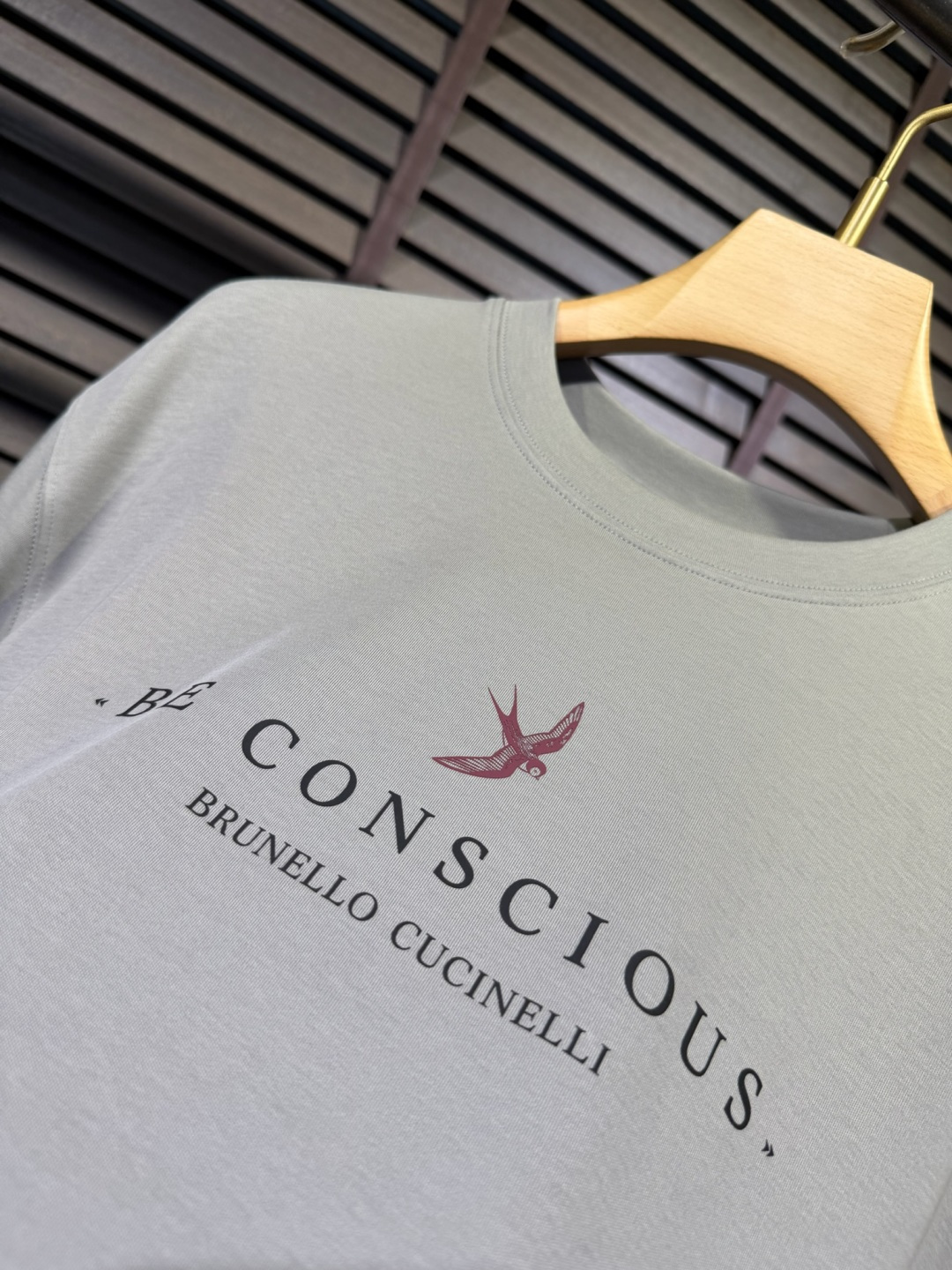 Brounello Cucinell&bc&库奇勒🎁2026SS新款圆领短袖T。采用定制高支数有机棉➕氨