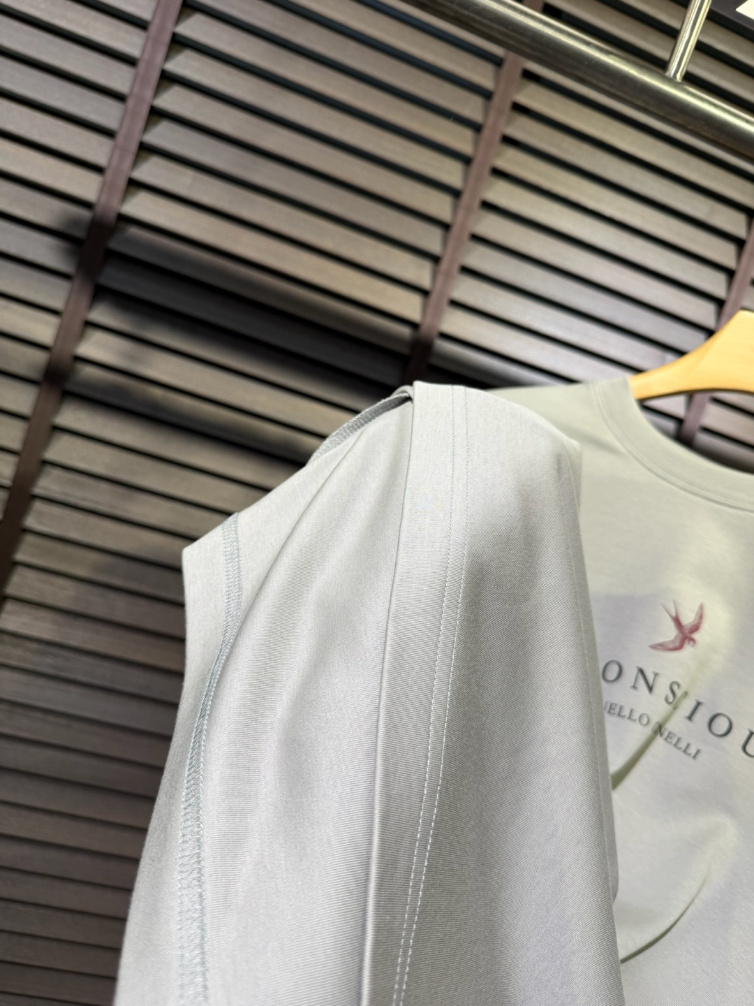 Brounello Cucinell&bc&库奇勒🎁2026SS新款圆领短袖T。采用定制高支数有机棉➕氨