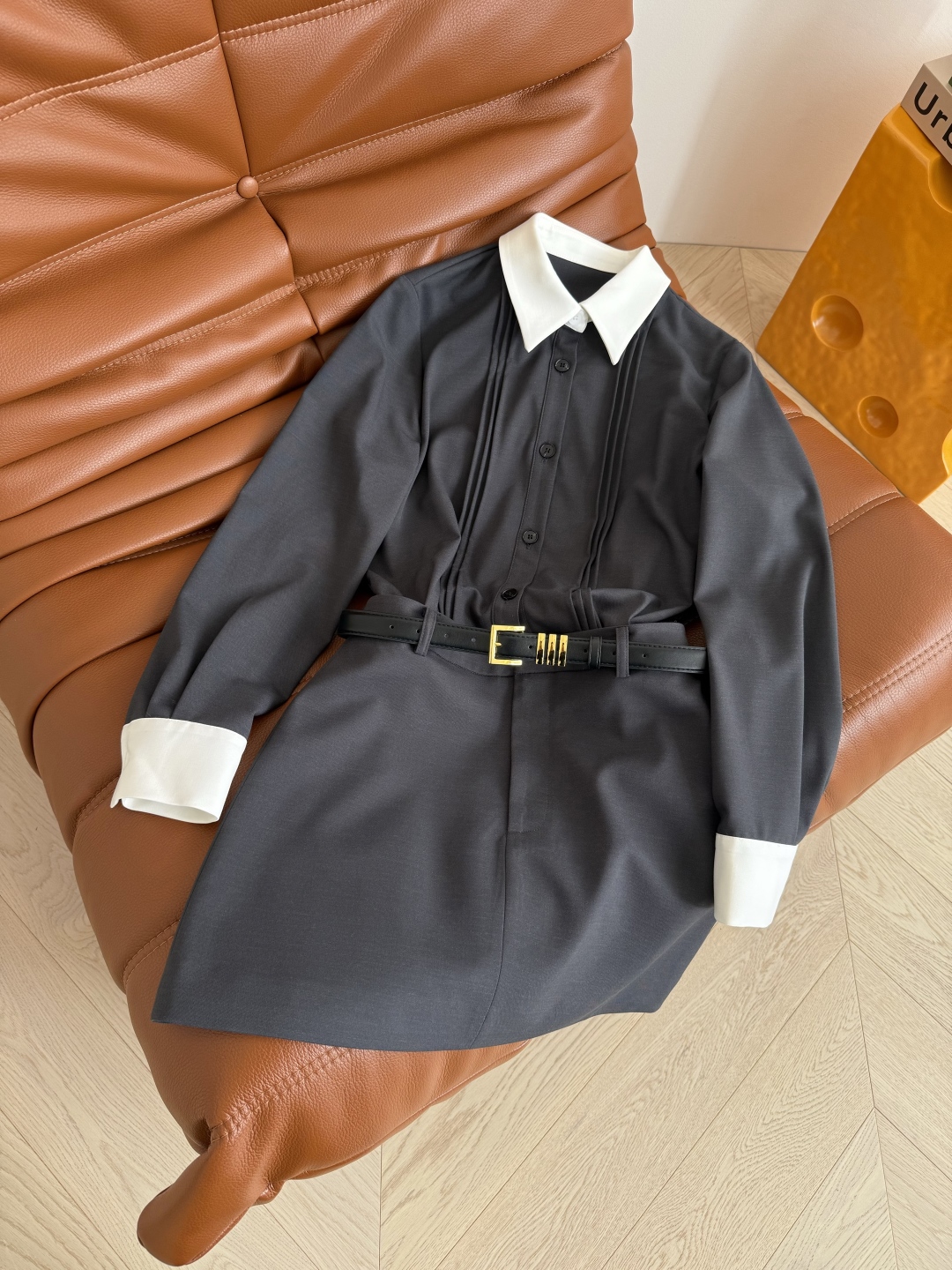25新品🆕时髦假两件设计连衣裙 高级感灰色系 很知性的一条裙子 不管是日常出街或者通勤都有适合 上身就像