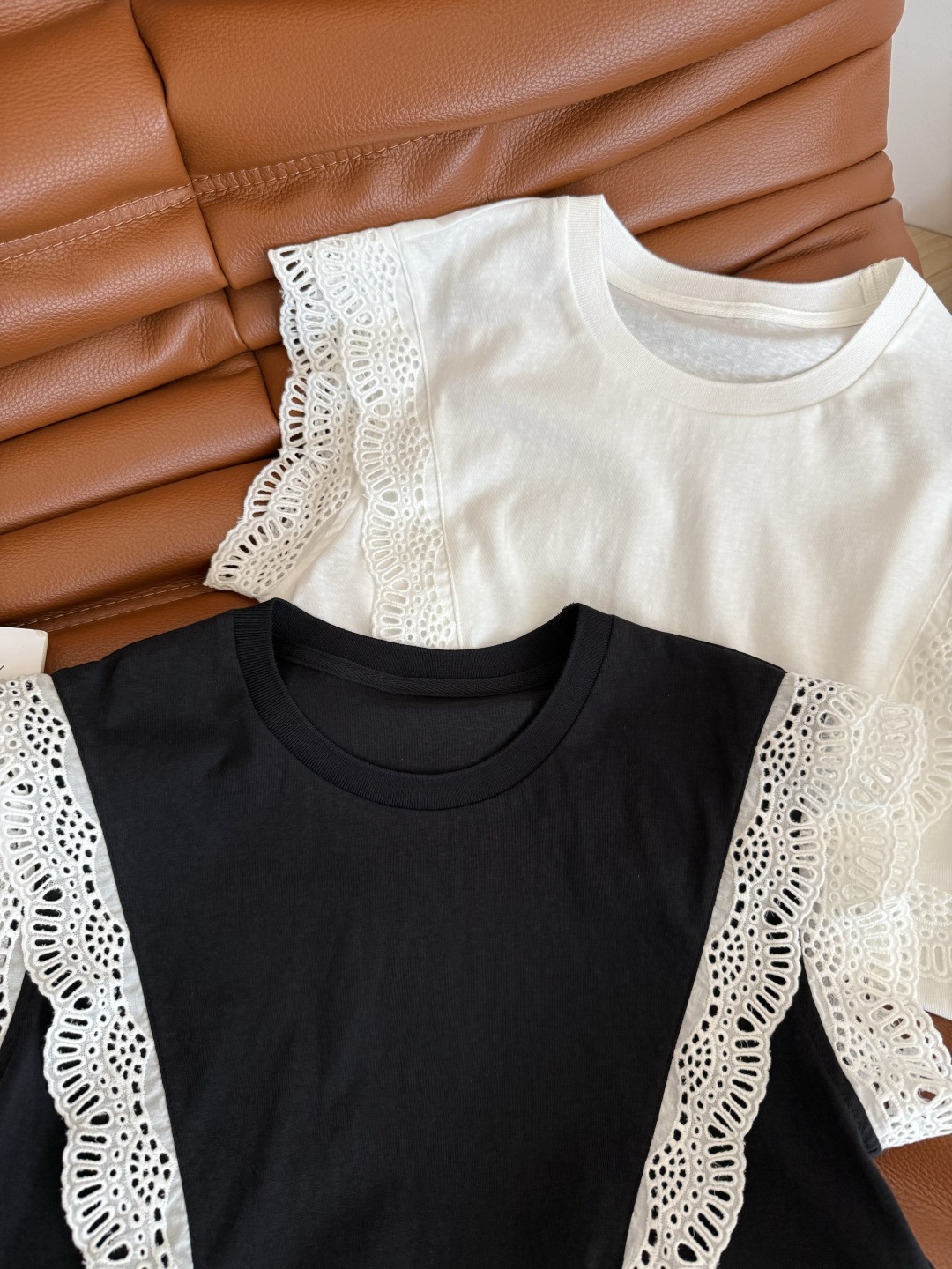 Elegant Design Double Layer Lace Cuff T-Shirt Slim Fit Short Sleeve Top 3 cmp i1746612609472 9465 0 1