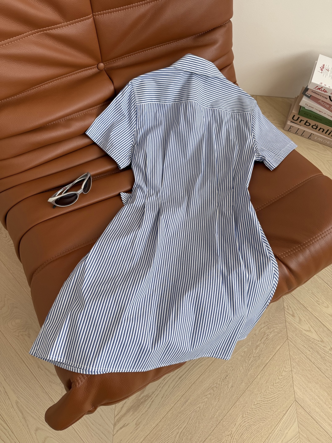 Striped Ruffle Shirt Dress with Leather Patch Detail - Chic and Flattering 10 cmp i1748168688709 2160 0 7