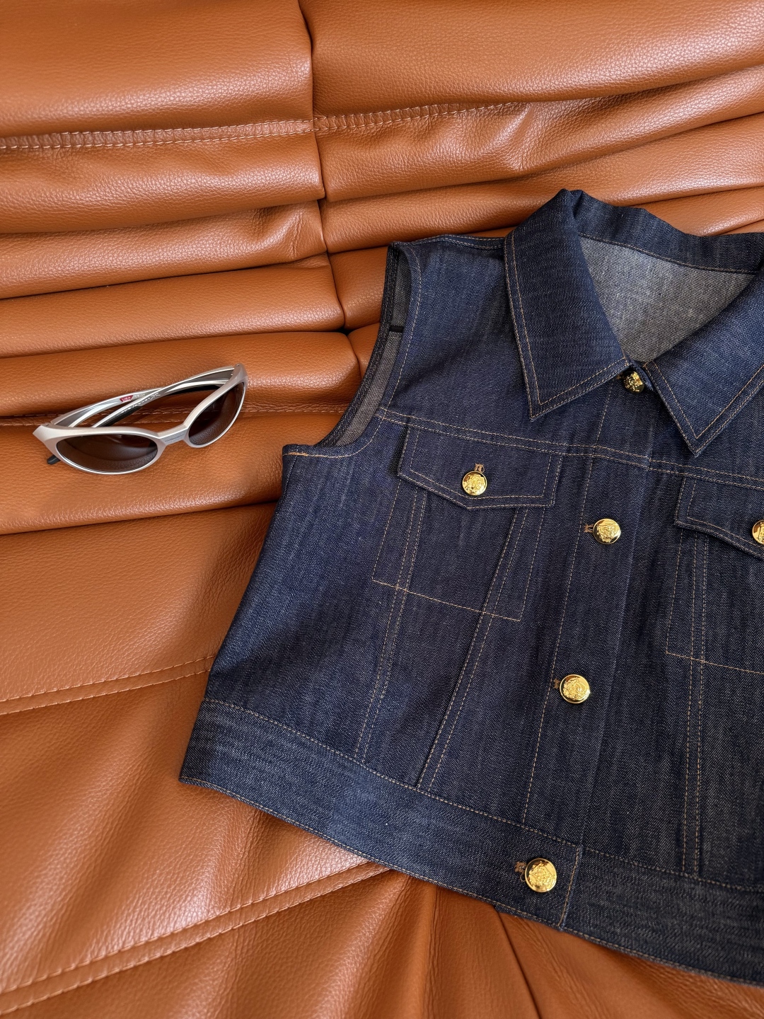 Denim Vest & Skirt Set with Gold Accents - Chic & Casual Korean Style Outfit 7 cmp i1748518818031 8055 0 5