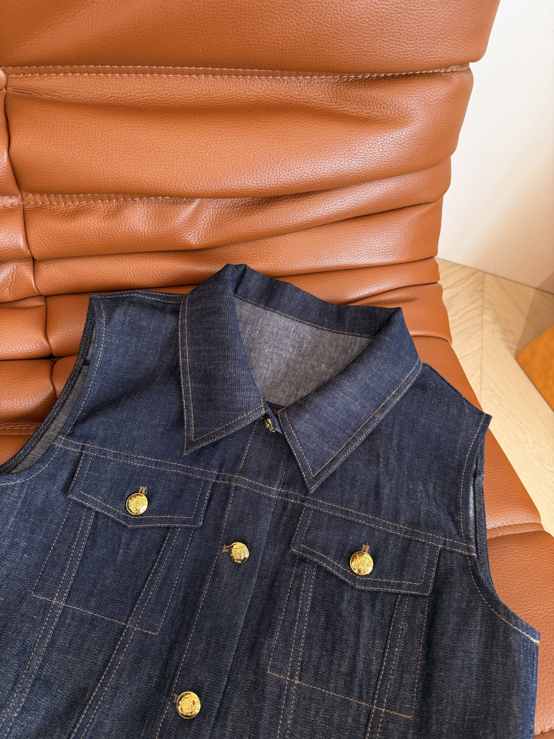 Denim Vest & Skirt Set with Gold Accents - Chic & Casual Korean Style Outfit 5 cmp i1748518818035 3400 0 3