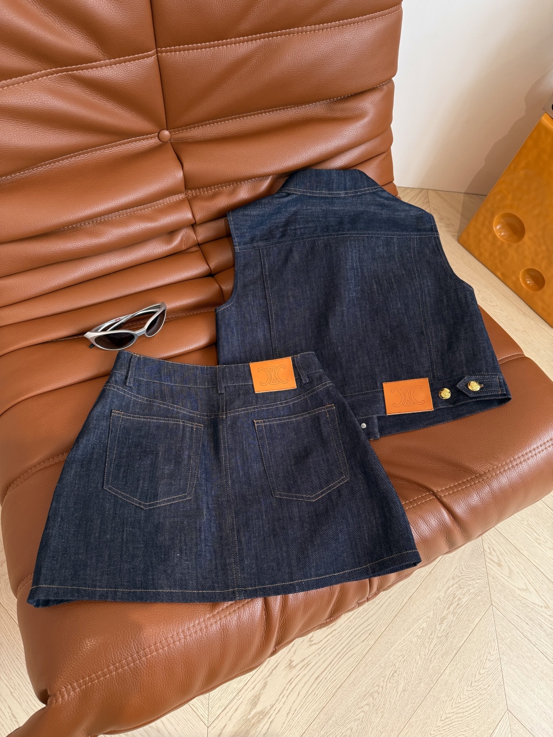 Denim Vest & Skirt Set with Gold Accents - Chic & Casual Korean Style Outfit 9 cmp i1748518821643 7283 0 7