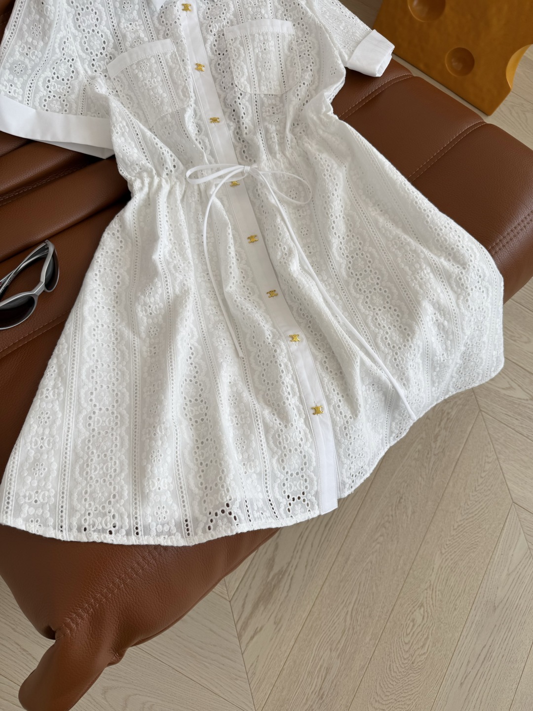 Elegant Embroidered Dress with Drawstring Waist & Arc de Triomphe Details 7 cmp i1748600920517 654 0 5