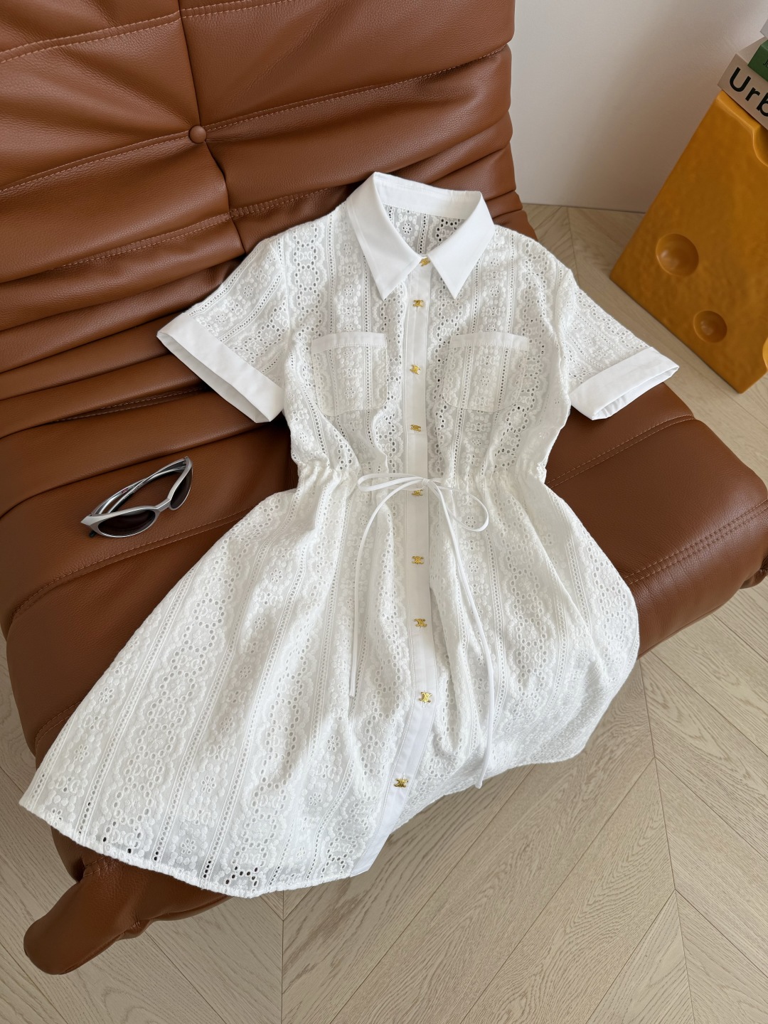 Elegant Embroidered Dress with Drawstring Waist & Arc de Triomphe Details 2 cmp i1748600920517 6651 0 0