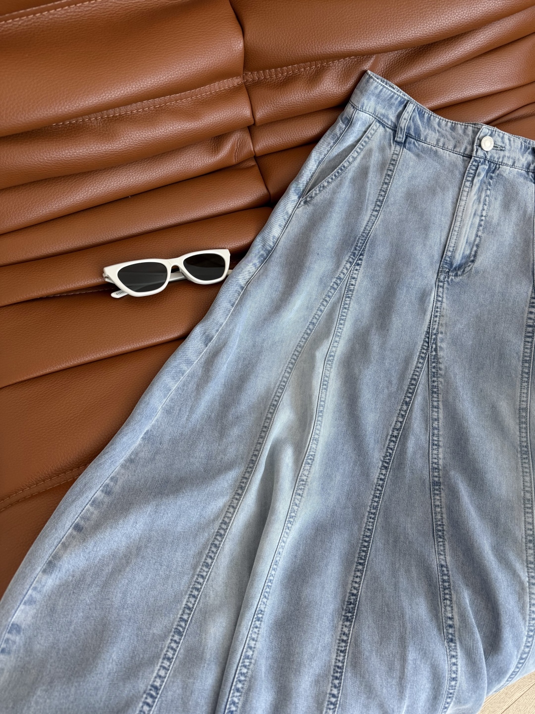 Casual Deep U-Neck T-Shirt & Denim Skirt Set - Effortless Chic 5 cmp i1750503351340 3940 0 3