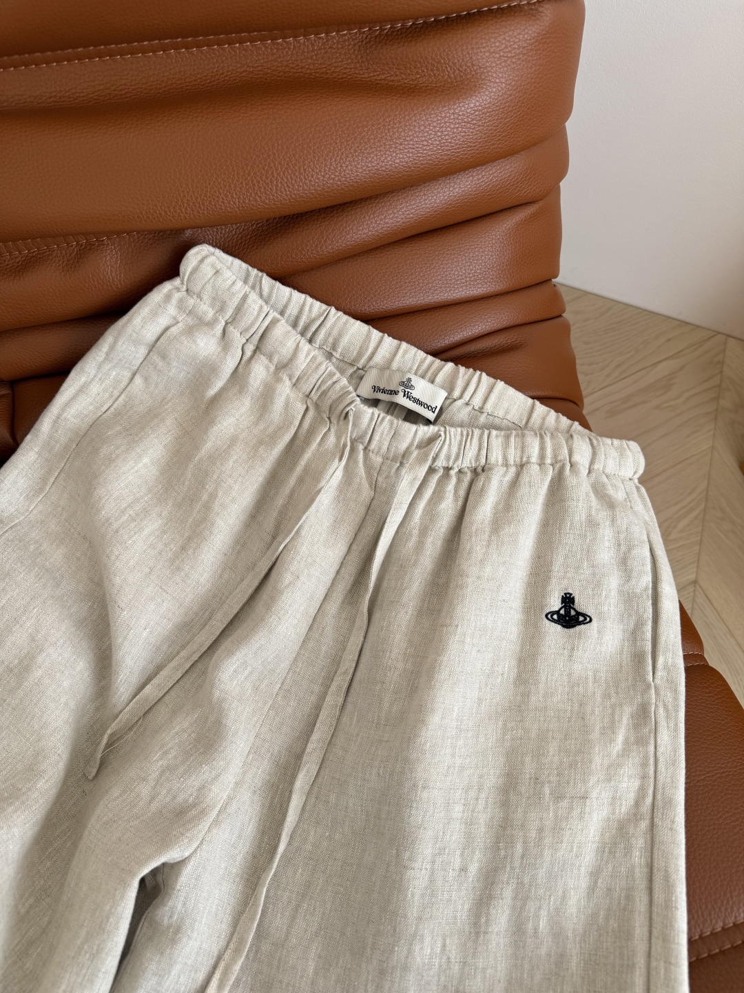 实穿系列 25ss🆕🆕 土星🪐logo刺绣亚麻裤 日常休闲款 可通勤可度假 夏季凉感透气舒适系列 腰部带
