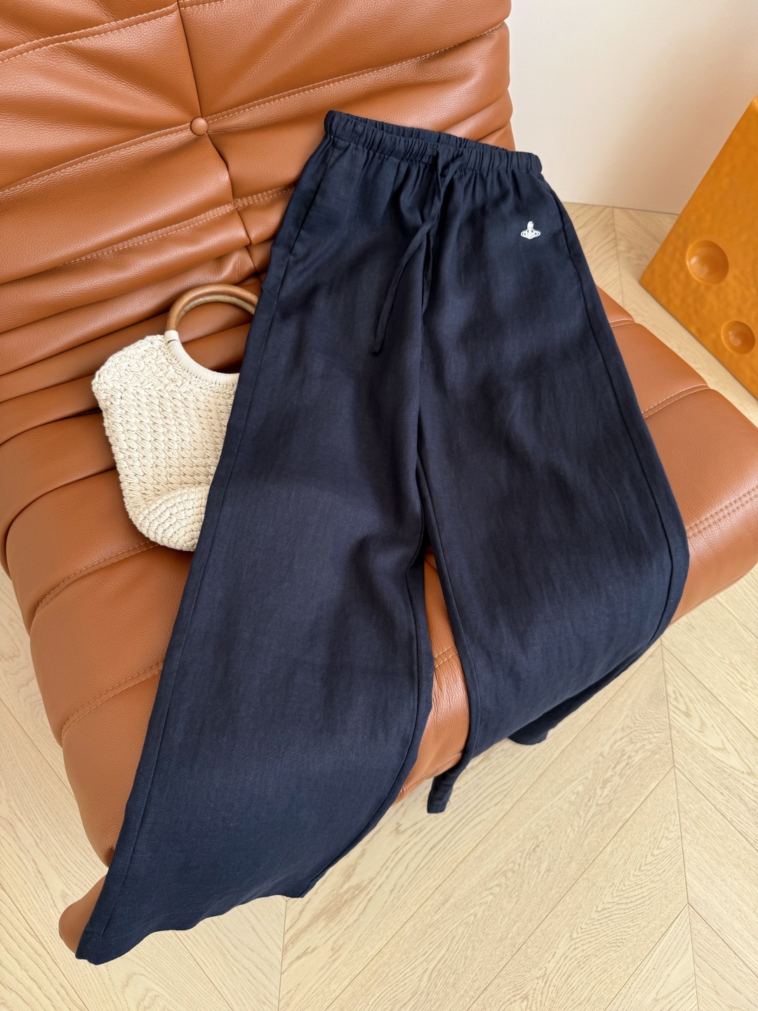 实穿系列 25ss🆕🆕 土星🪐logo刺绣亚麻裤 日常休闲款 可通勤可度假 夏季凉感透气舒适系列 腰部带