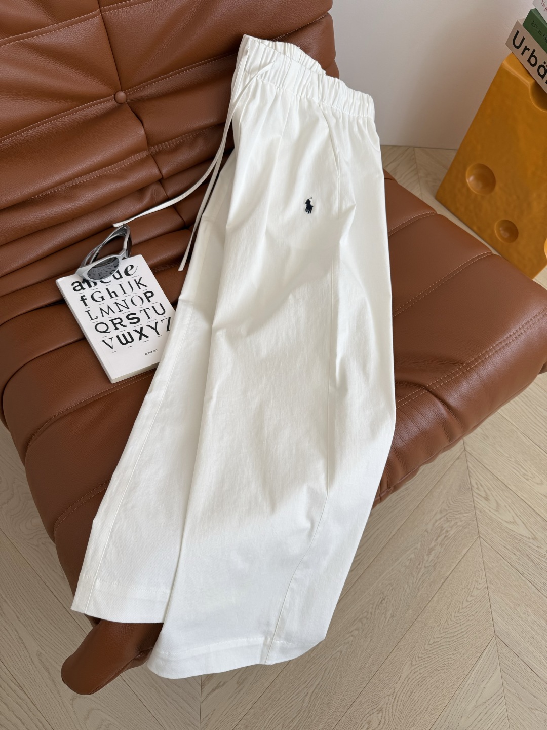 极简至爱 25ss🆕🆕小马logo刺绣白色直筒阔腿裤 日常休闲轻松get 一整个爱住了 狠高级狠干净的感