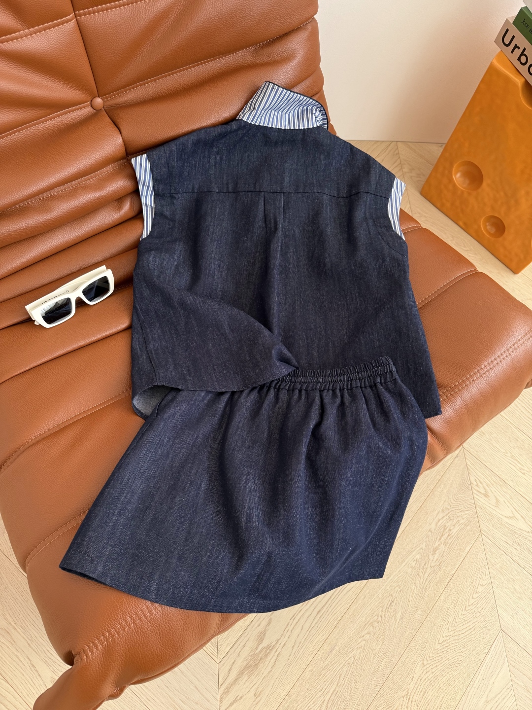 Vintage-Style Denim Set with Embroidered Logo and Striped Accents, Summer Fashion 10 cmp i1751193230263 6800 0 8