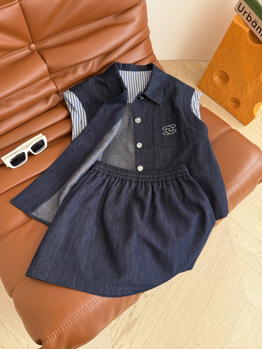Vintage-Style Denim Set with Embroidered Logo and Striped Accents, Summer Fashion 8 cmp i1751193233448 3584 0 7