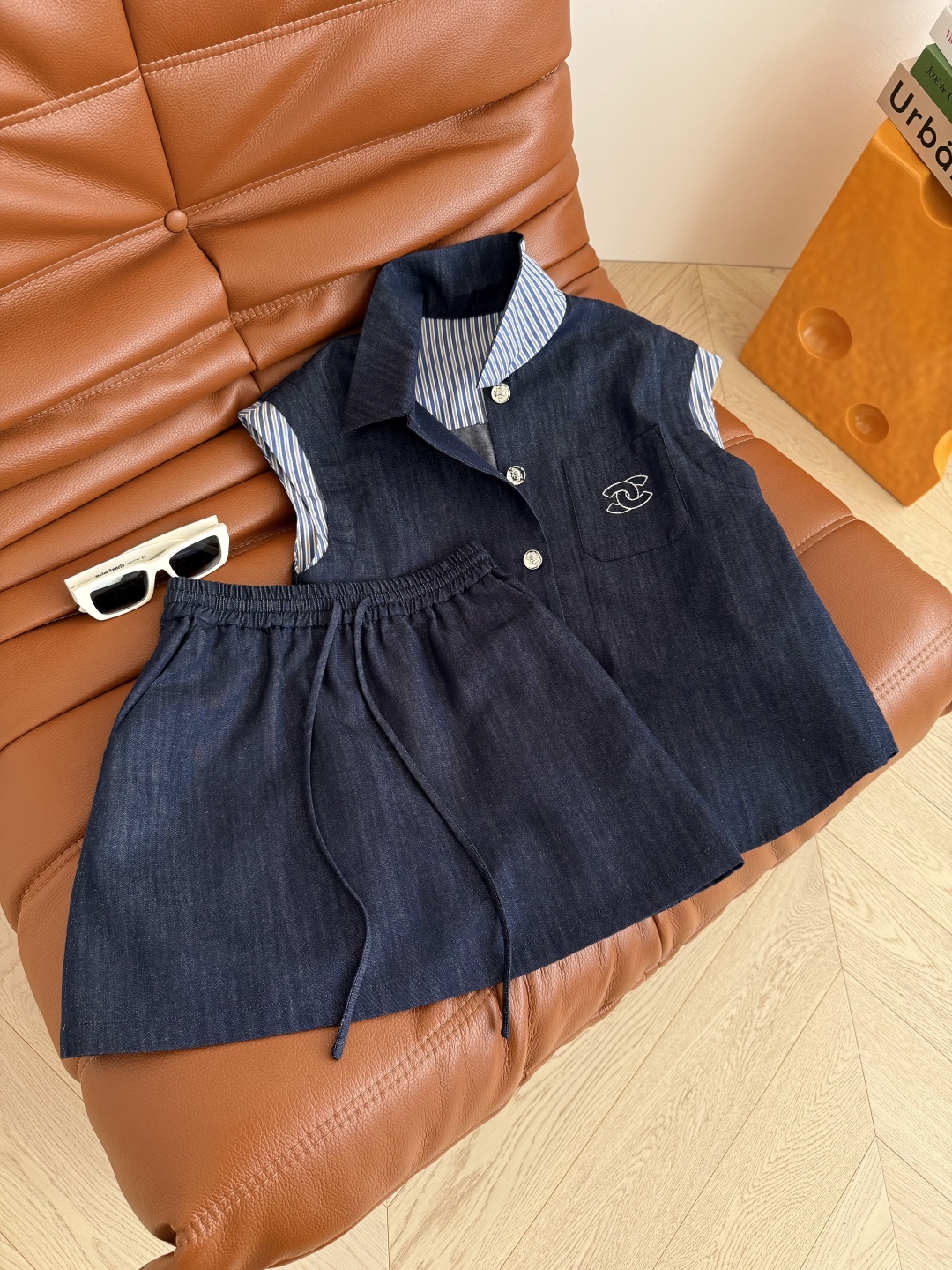 Vintage-Style Denim Set with Embroidered Logo and Striped Accents, Summer Fashion 5 cmp i1751193233592 4123 0 3