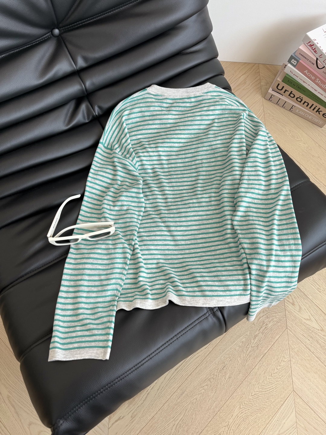 Elegant Women's Green & Gray Color Block Smile Face Long Sleeve Knit Top 10 cmp i1753526355103 6265 0 8
