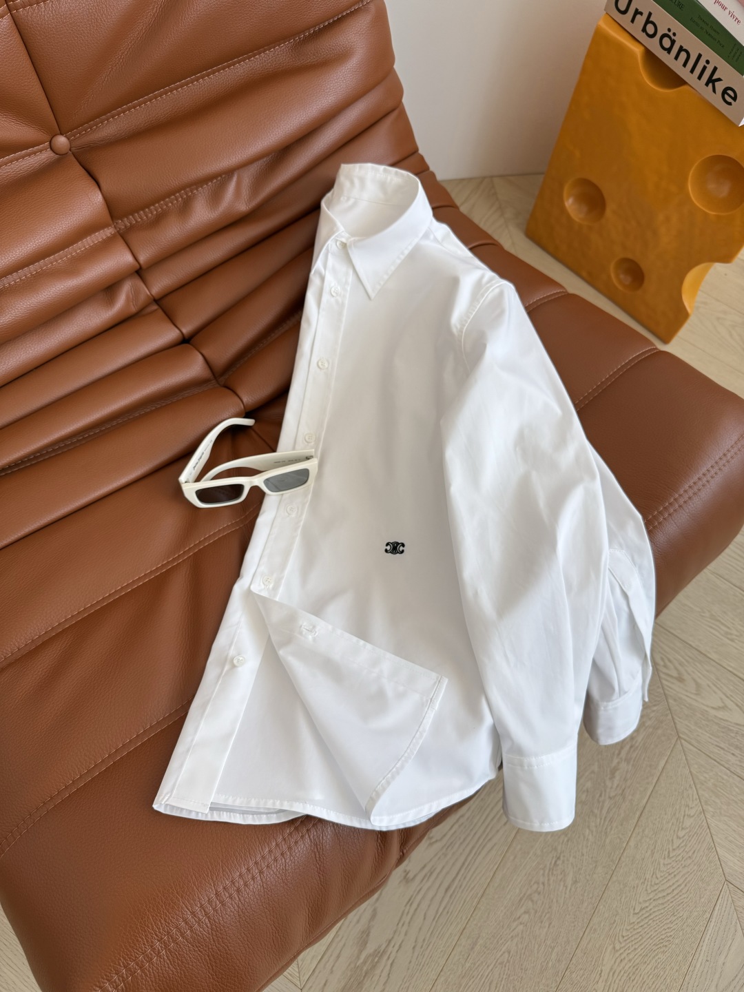 Elegant White Button-Down Shirt with Embroidered Logo, Korean Style, Perfect for Autumn 3 cmp i1753526516538 1525 0 1