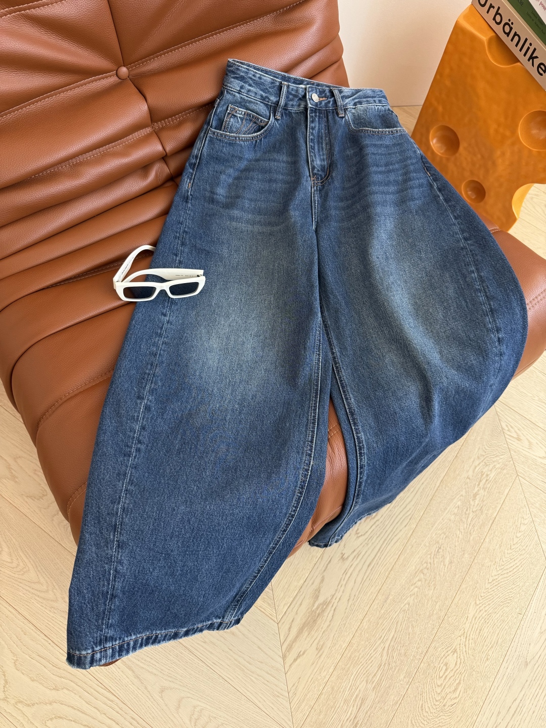 Cropped Wide Leg Jeans for Women, High Waist Denim Pants, Blue, Size 26-29 2 cmp i1755946819130 5372 0 0